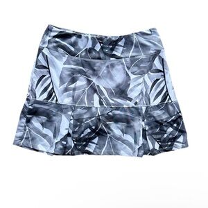 Reef Legends P/S Activewear Skort Hidden Short Gray Palm Leaf Print Tennis Skirt